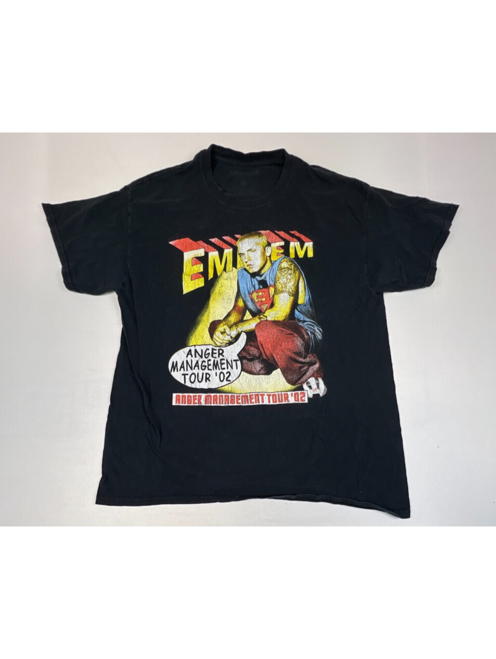 Eminem Men L Black Anger Management Tour 02 Retro Graphic Tee Cotton